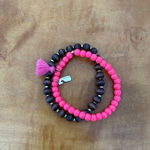 Vineyard Vines adorable, brown and pink beaded bracelets